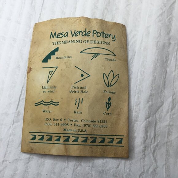 Mesa Verde Pottery Cortez Colorado Beyay Navajo USA Southwest Pattern - Picture 7 of 10